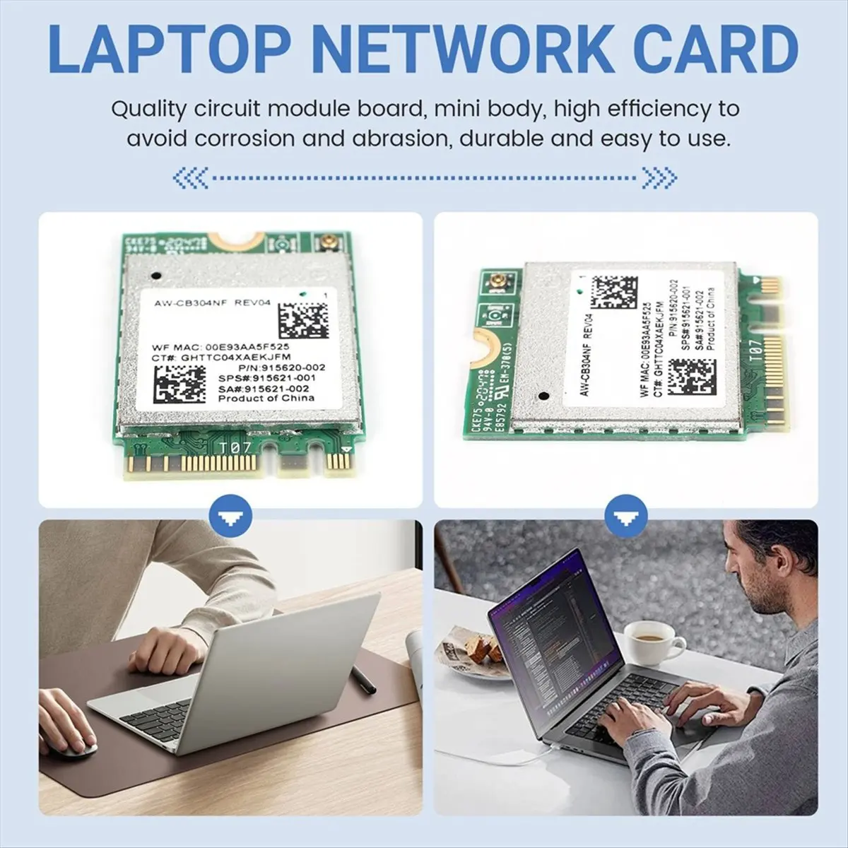 Фото A99X AW-CB304NF RTL8821CE WiFi-карта + антенна, двухдиапазонная 2,4G/5G, Bluetooth 4.2, 433 Мбит/с, 802.11AC, беспроводная сетев №1