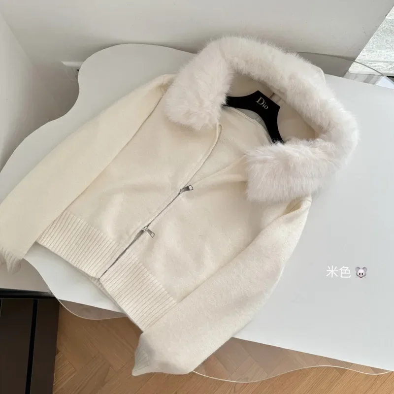 2024 осенне-зимняя одежда женский кашемировый кардиган свитер с капюшоном верхняя