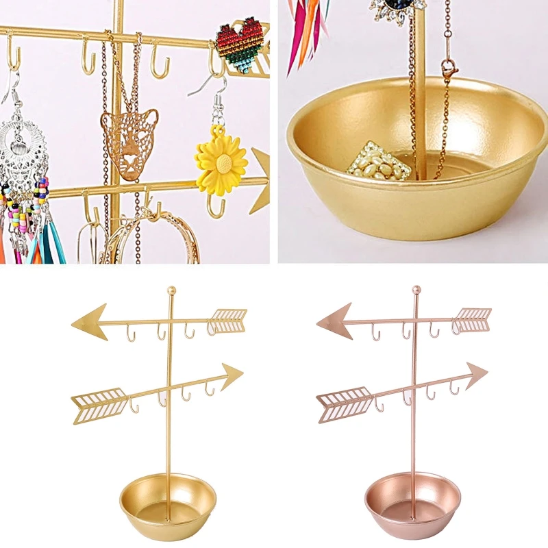 

Arrow Jewelry Organizer Holder 2 Tier Jewelry Stand Organizers Storage Box For Girls Women To Organize Necklace Earrings