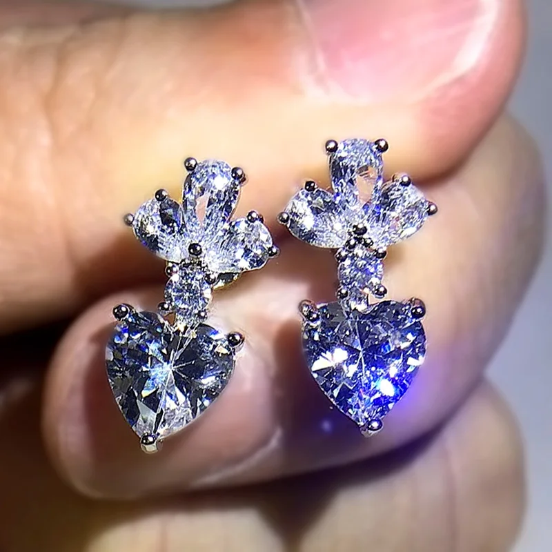 

New Luxury Cubic Zirconia Crystal Women Stud Earrings AAA CZ Dazzling Female Accessories Party Fashion Jewelry Fancy Gifts