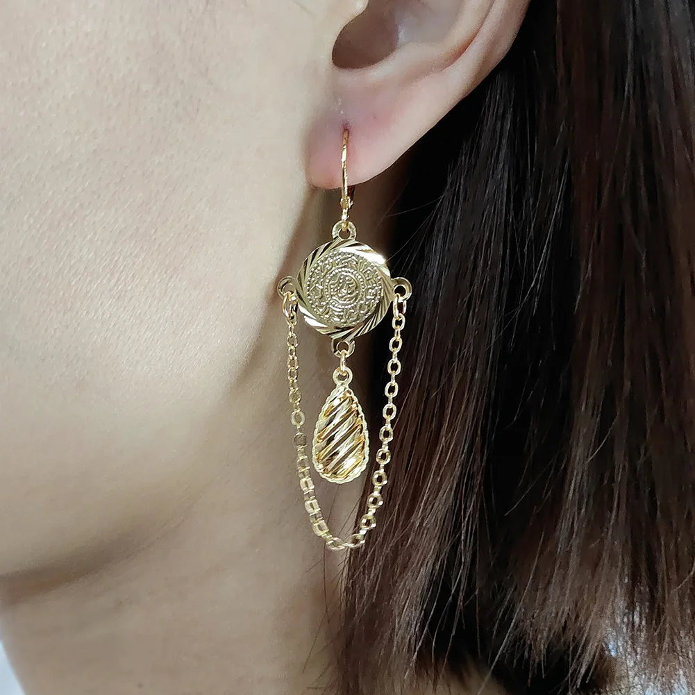 Девять стилей арабских Соединенных сережек для женщин золотого цвета