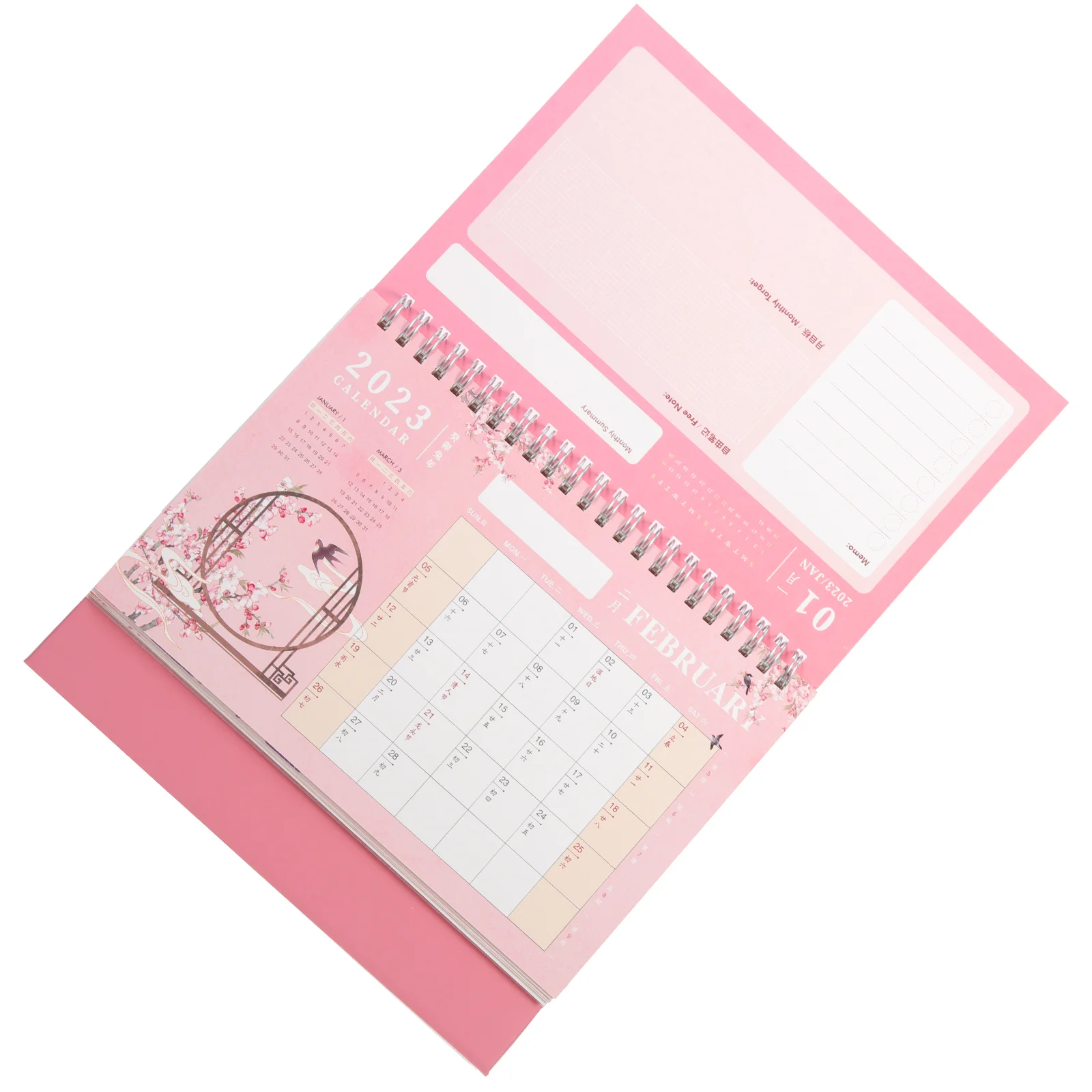 

2023 Desk Calendar Plan Planner Schedule Chinese Style Retro Adornment Paper Folding Bottom