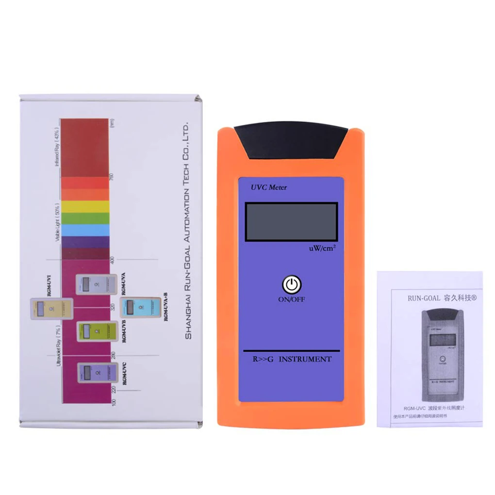 

RGM-UVC Reptile with UV Radiation Meter Hand-held Sunlight Detector with LCD Digital Display Portable UVC Luminosity Meter