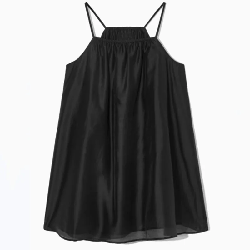 

Женский Летний Новый пикантный свободный Удобный Универсальный черный топ на бретелях с открытой спиной, 2023