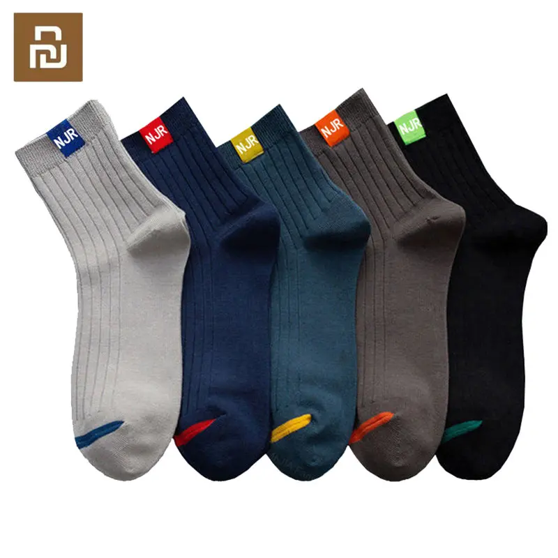 

Носки Youpin мужские короткие, однотонные повседневные тонкие дышащие хлопковые спортивные, мягкие теплые, 5 пар/комплект