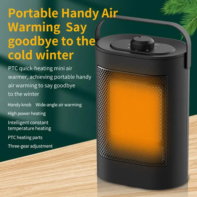 

Fan Heater Space Heater Portable Electric Space Heater 1500W PTC Ceramic Heater with Handle for Home Office Bedroom Desk Indoor