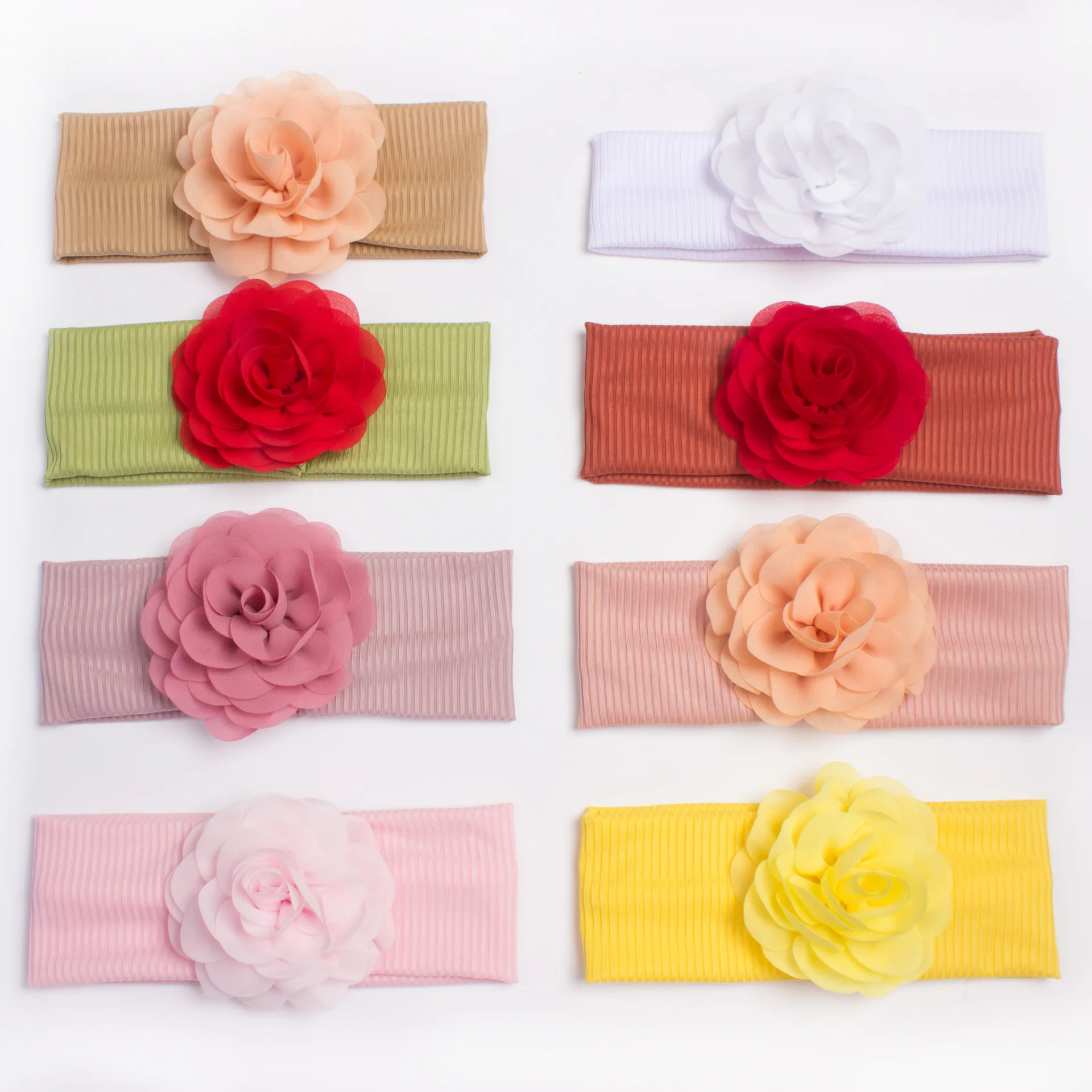 

Baby Girl Head Band Newborn Elastic Flower Toddler Hair Band Kids Headwear Rib Knitted Girls Hairbands Children Hair Accessories