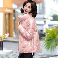 beardon winter womens short glossy cotton jackets 2022 new stand collar womens korean version loose thickening warm down coat