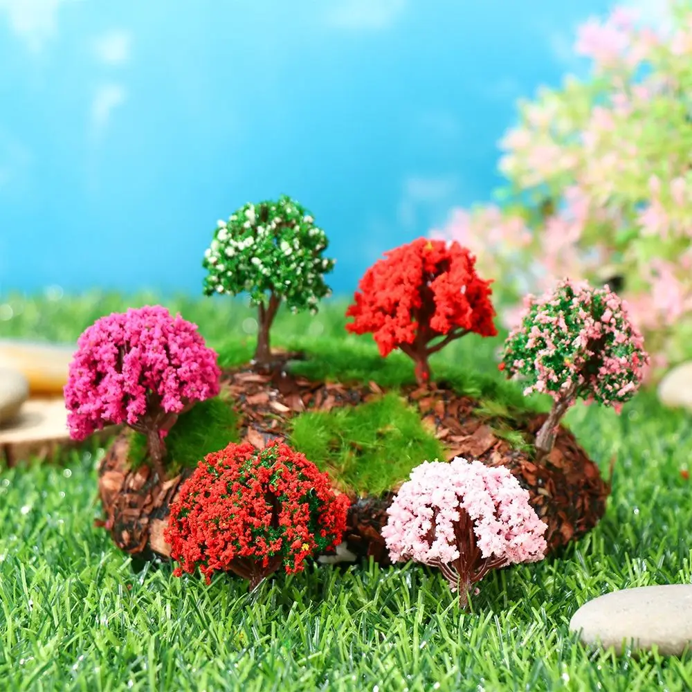 4 см пластиковые игрушки для детей искусственные пейзажи деревья железная дорога