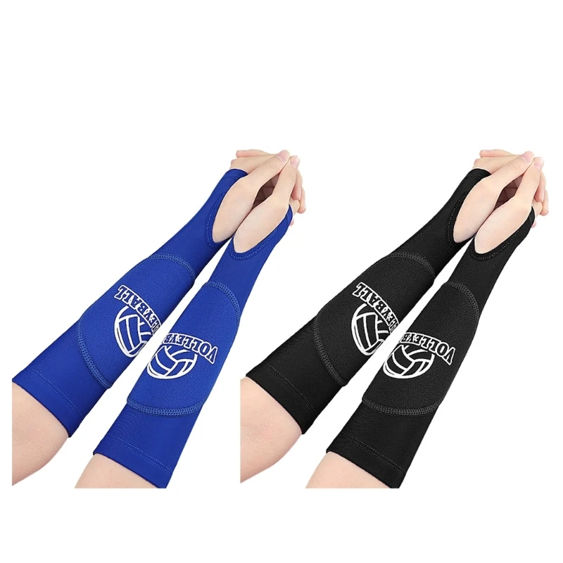 

1 Pair Volleyball Forearm Sleeves Training Equipment Wrist Guard with Protections Pads and Thumb Hole for Teen Women Men