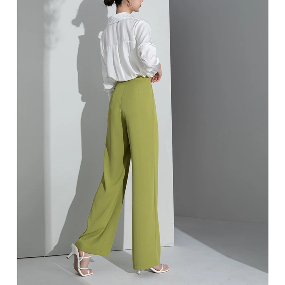 Новинка 2024 женские модные тонкие шифоновые брюки с высокой талией и широкими