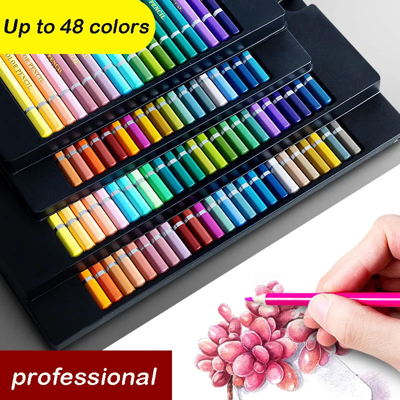 

24/36/48Colors Oil Wood Colored Pencils Watercolor Pencil Sketch Drawing Pencil Set For Painting Art Supplies