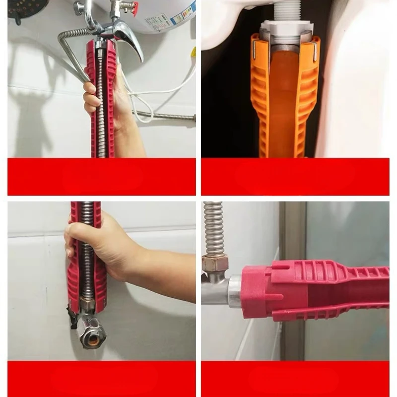 Ручка с двойной головкой гаечный ключ инструмент 8 в 1 для раковины ремонта