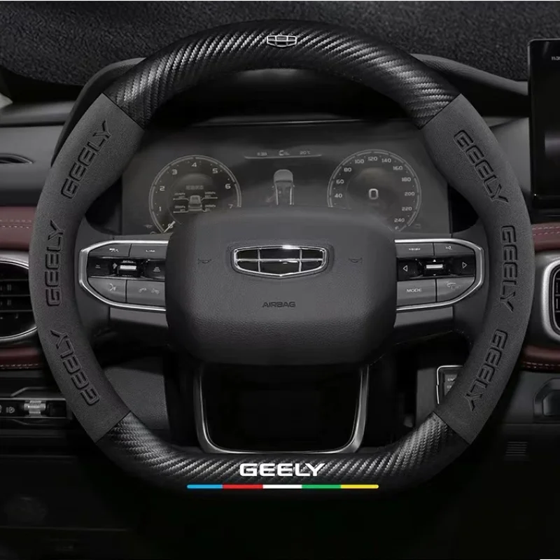 

Black Car Steering Wheel Cover for Geely Geometry C 2020 2021 2022 Massage Non-slip Auto Accessories
