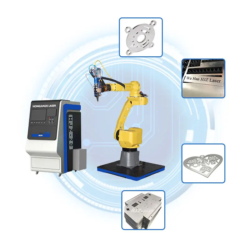

Manufacturer supply fiber laser cutting machine for metal sheet with robot arm