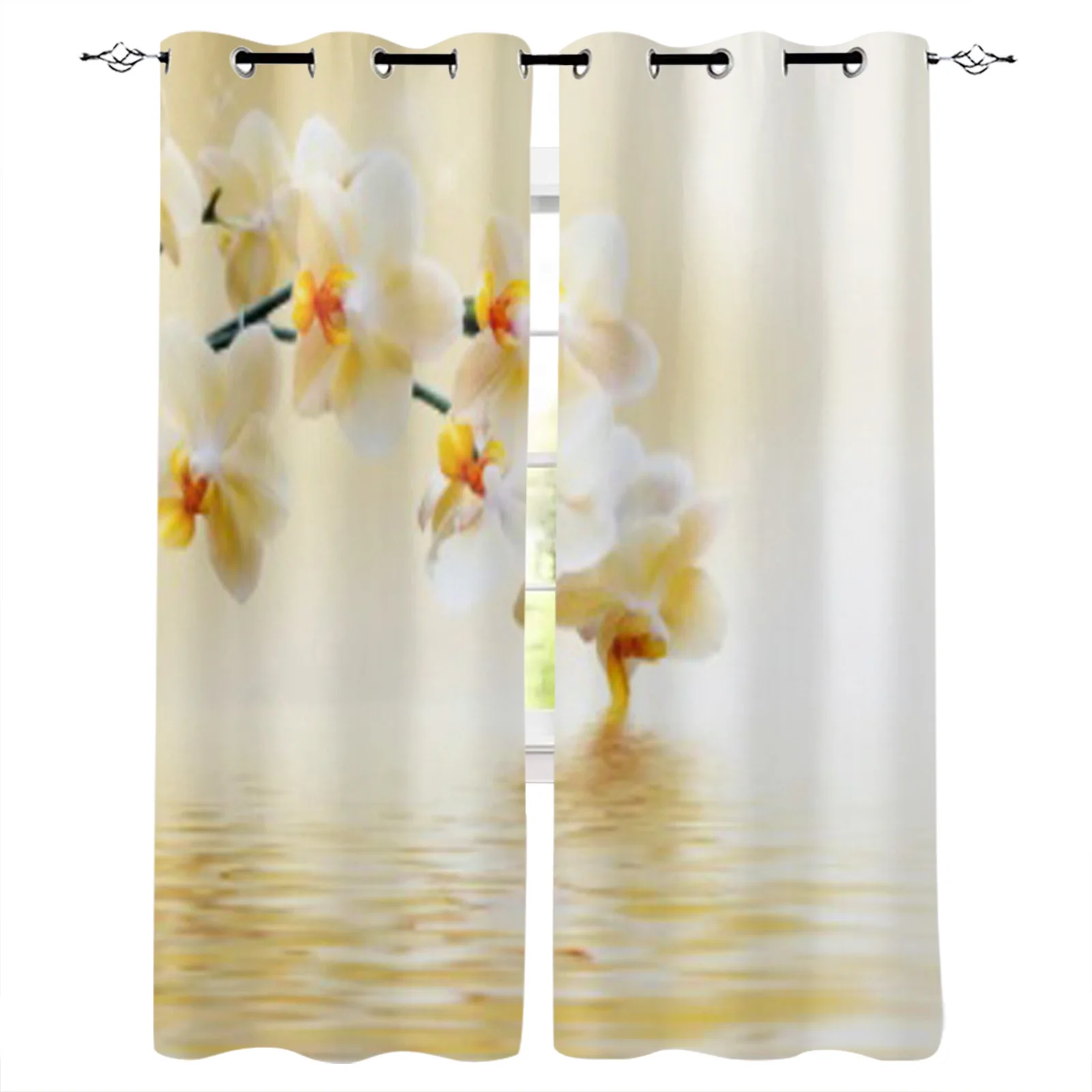 

Цветок белой орхидеи фаленопсис Отраженные оконные шторы для дома гостиной кухни домашний текстиль декоративные шторы для спальни