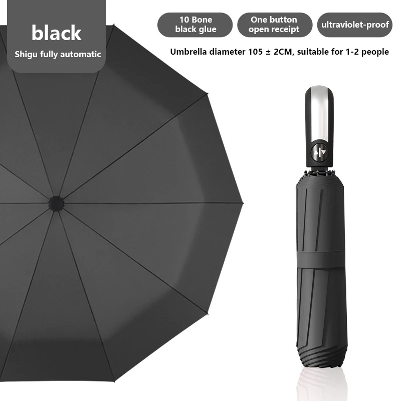 

8/10 Rods Large Strong Fully Automatic Umbrella Folding Umbrella Rain Men Women Luxury Business Male Umbrella Windproof
