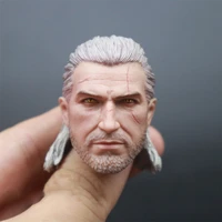 hot sale 16th white geralt of rivia head sculpture model suit usual 12inch body figures accessories