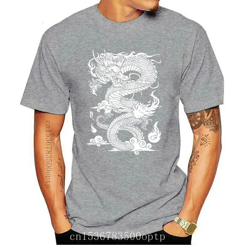 

Man Clothing New Chinese Dragon T-shirt Print Black Tshirt Prevailing Men T Shirt O Neck Short Sleeve 100% Cotton Tops Eastern C