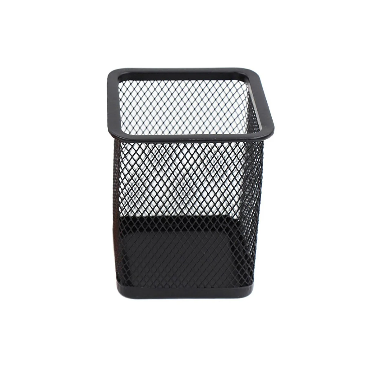 

Metal Vases For Flowers Metal Pen Pot Square Mesh Holder Container Organizer (Black) Boat pencils desk