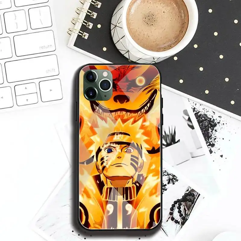 Чехол для телефона Bandai удзумаки Наруто закаленное стекло iPhone 13 12 Mini 11 Pro XR XS MAX 8X7 Plus