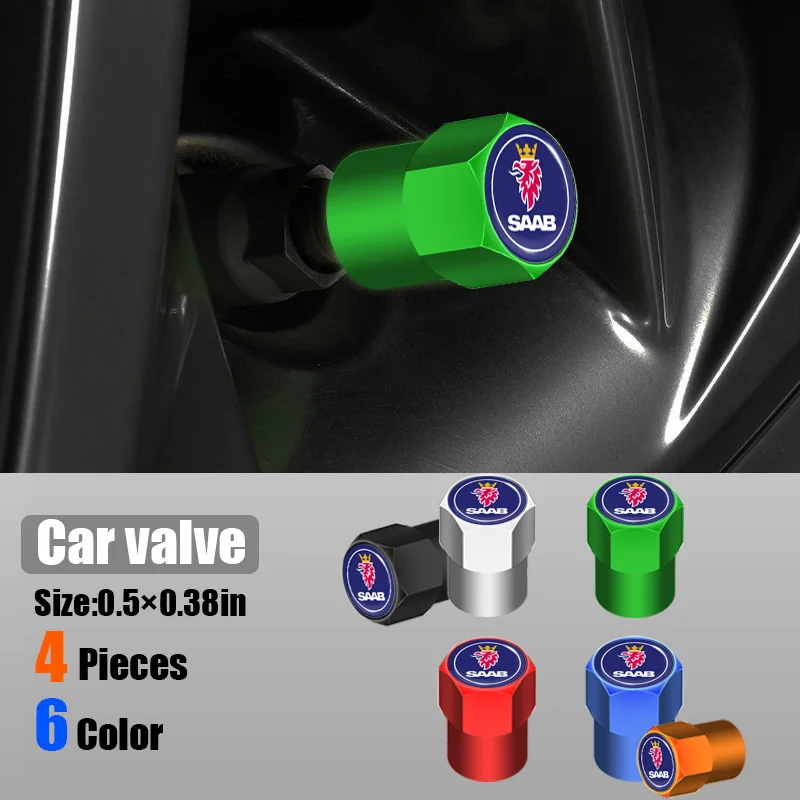 

4Pcs Car Wheel Hub Valve Cap Aluminum Alloy for Saab 900 93 95 GT750 93X 9X Turbo Monster Phoenix Sonett 9-5 9-3 Car Accessories