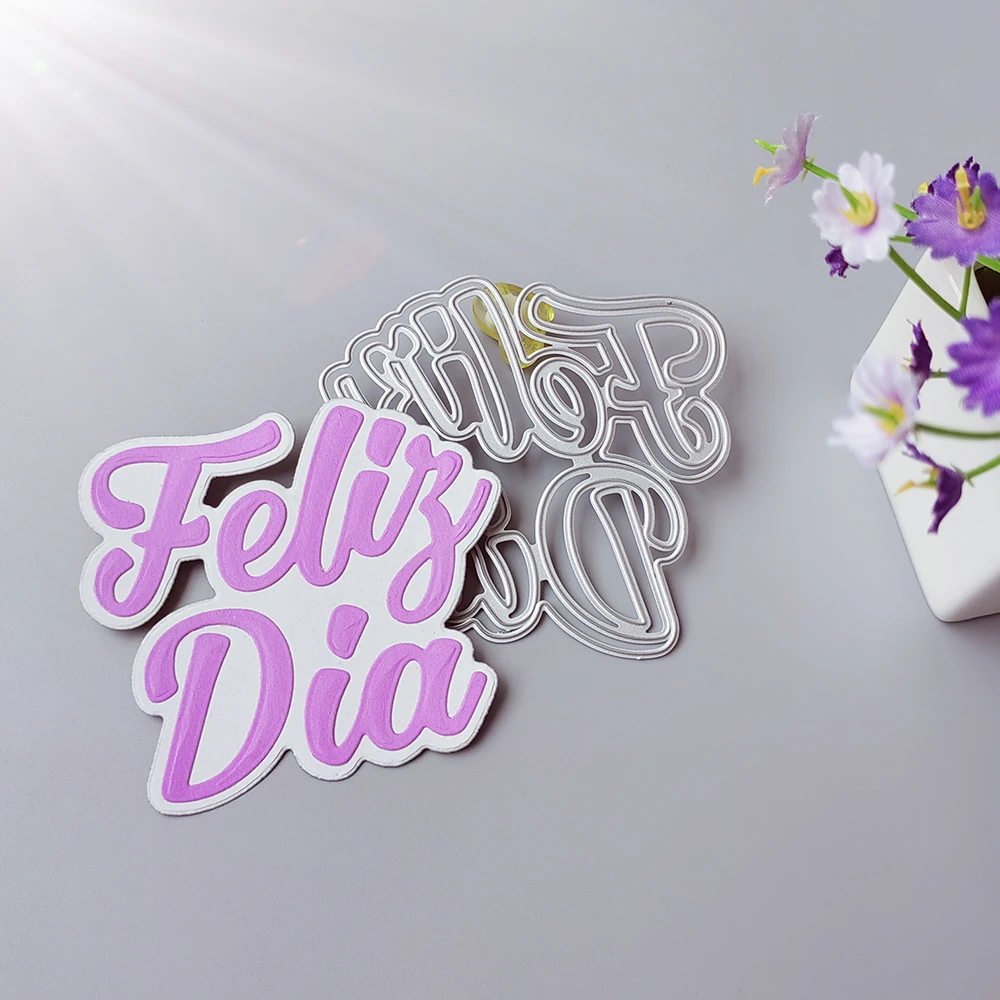 

Beautiful Spanish Happy Day cutting dies scrapbook decoration embossed photo album decoration card making DIY crafts
