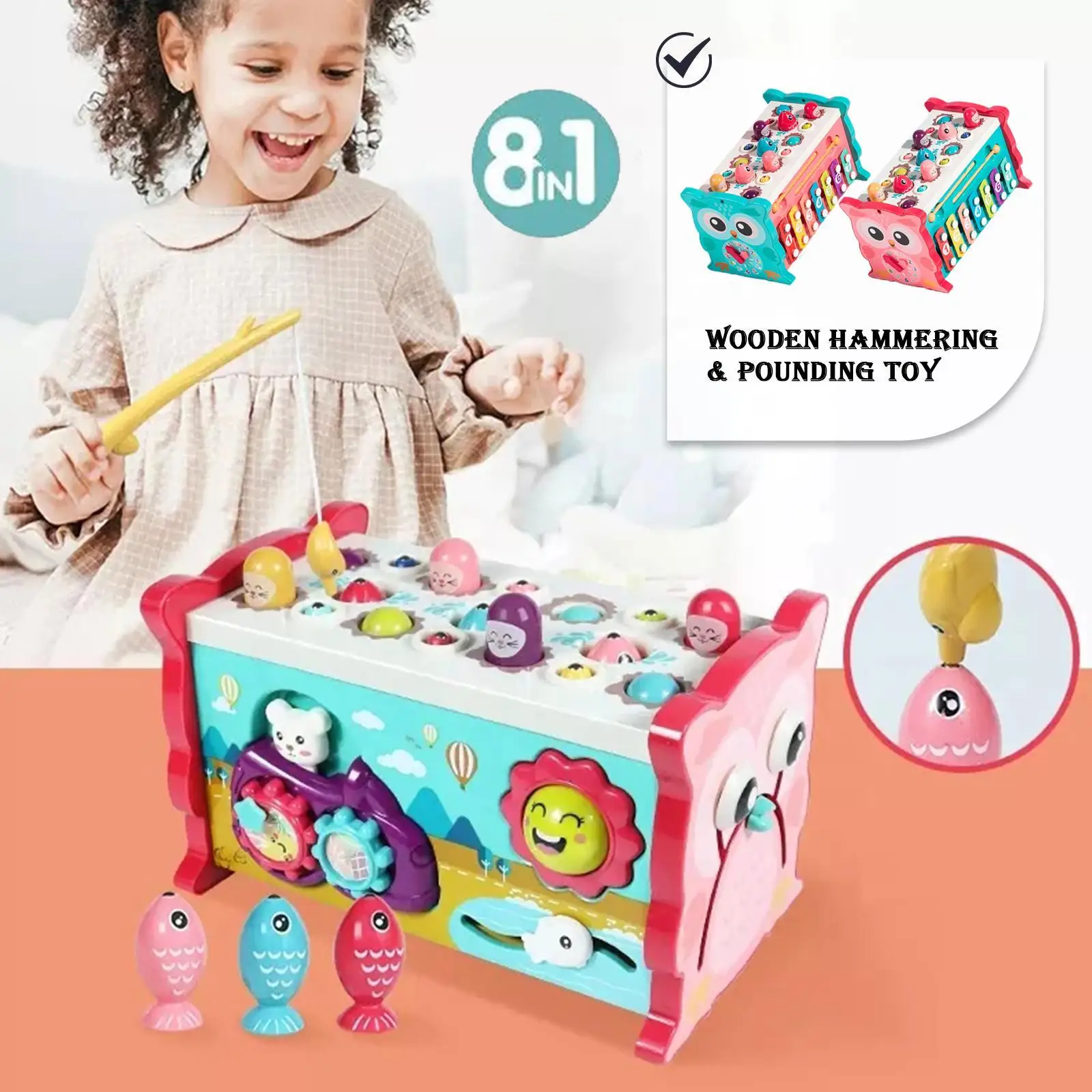 

Детская доска с совами для сенсорных тренировок, детская развивающая Магнитная Рыболовная сортировка, кубик для девочек монтессорри, детск...