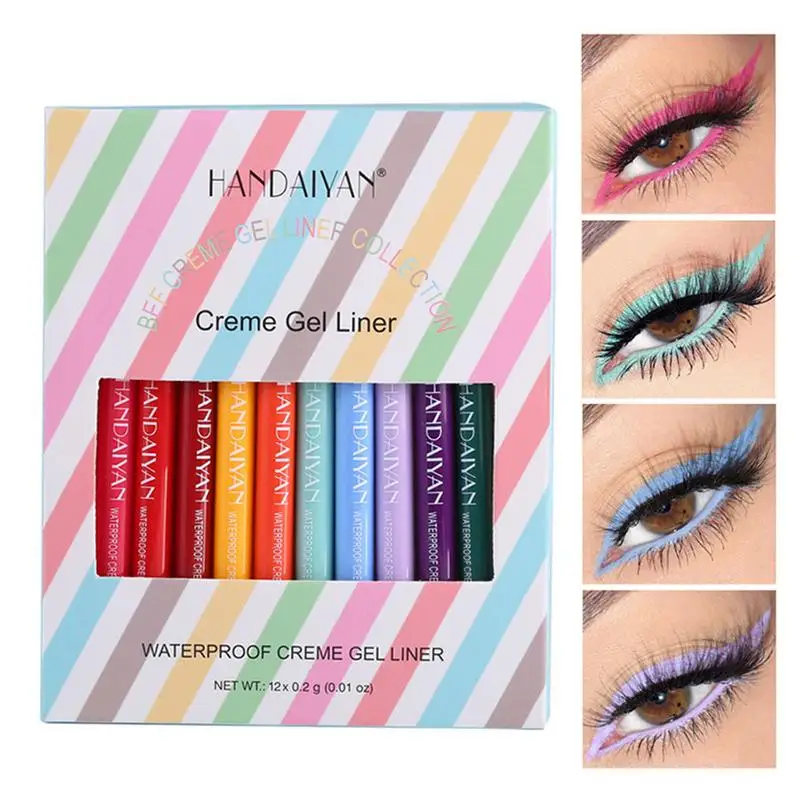 

Color Eyeliner Set Long Lasting Gel Eyeliner For Sensitive Eyes Quick-drying 12 Pcs Eyeliner Pencil Mild Formula Makeup Tool