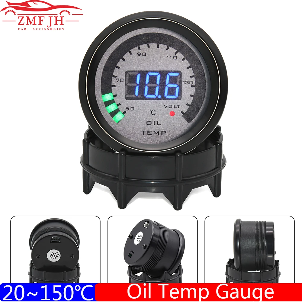 

20~150℃ Oil Temp Meter with Sensor 1/8NPT for Universal Auto Car Gauge 2" 52MM Oil Temperature Gauge Gasoline Engine 12V