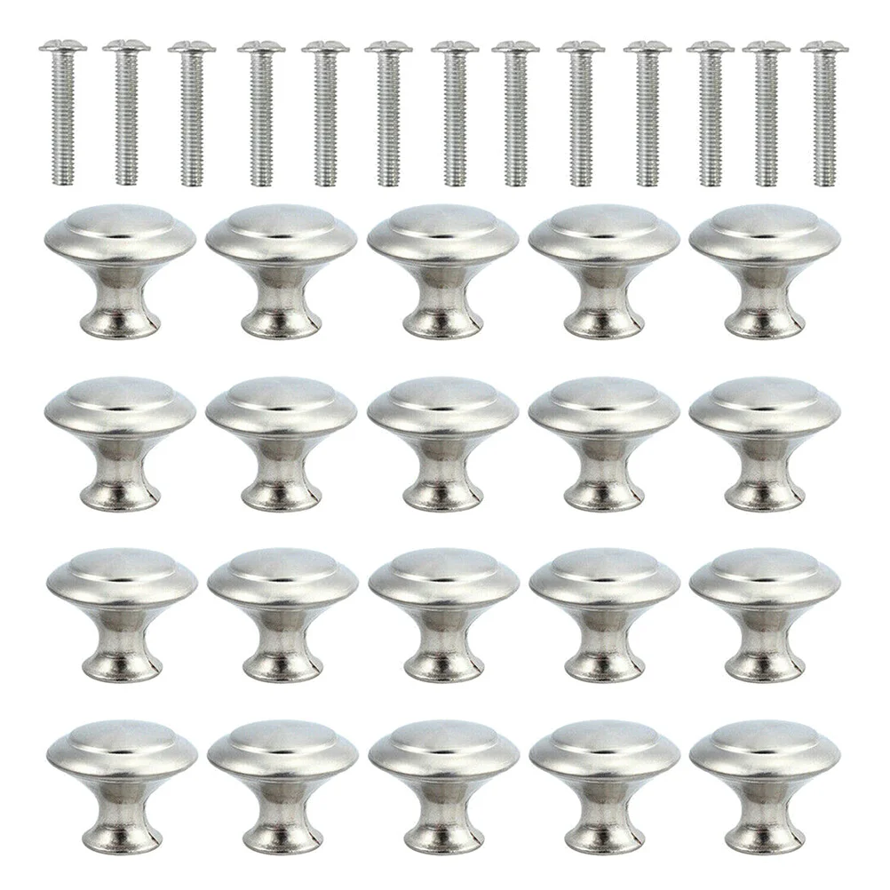 Knob Kitchen Round Brushed Cupboard Zinc Satin Dresser Wardr