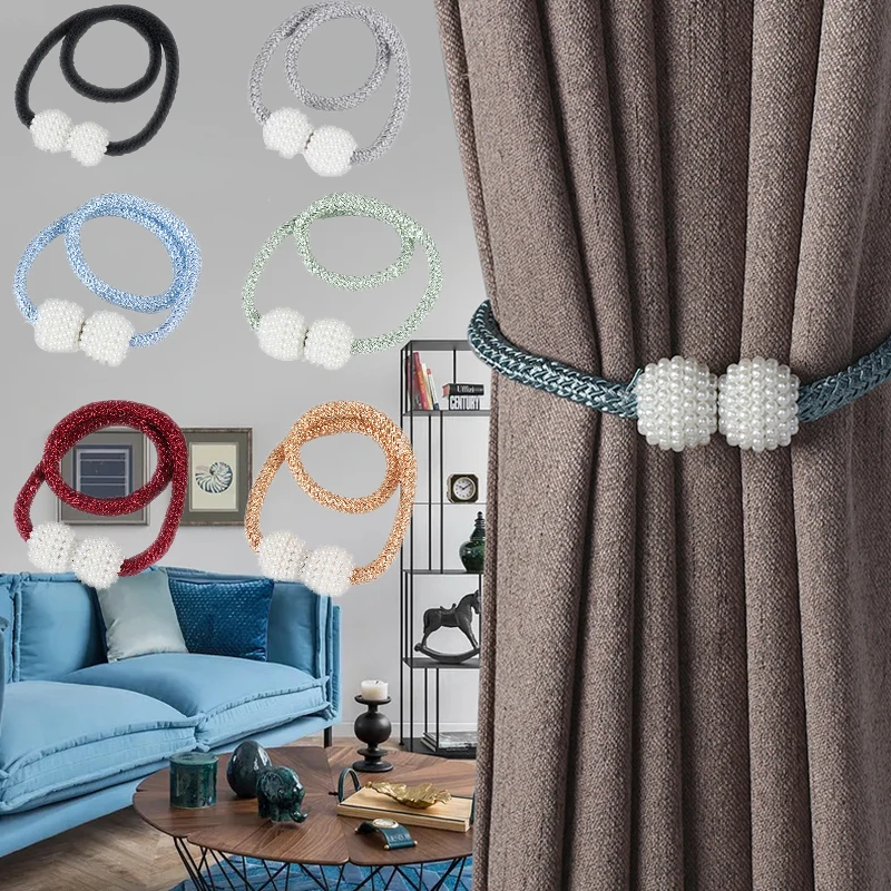 

Curtain Clip Pearl Magnetic Curtain Holders Tie Back Buckle Clips Hanging Ball Buckle Tie Back Curtain Accessories Home Decor