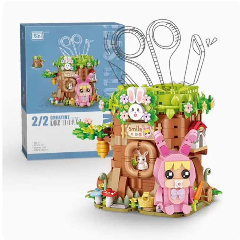 

Loz 1242 мини-блок уличный кролик держатель ручки 3D Строительные блоки Обучающие игрушки Детский домашний декор кирпичи рождественские подарки