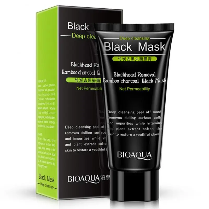 

Black Face Mask Bamboo Charcoal Suck Out Blackhead Purifying Mask Cream Skin Care Deep Cleansing Remove Acne Peel-off Masks