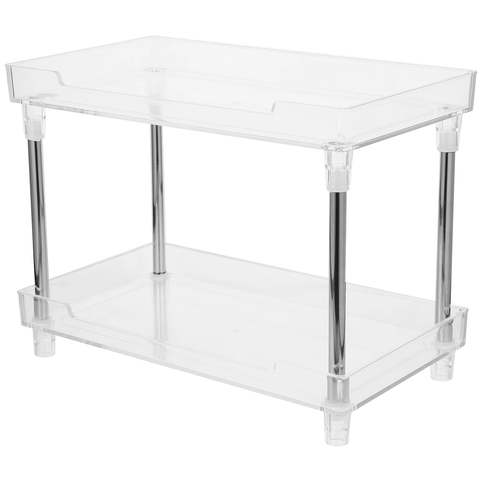

Lipstick Double Storage Rack Office Organizer Shelf Bathroom Counter Display Cases