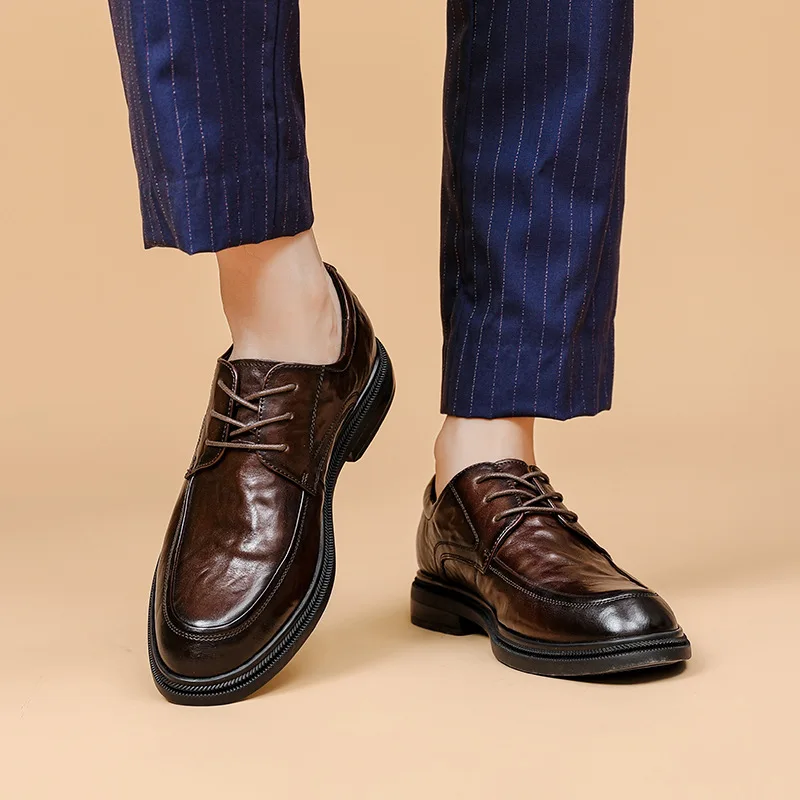 

Мужские повседневные деловые туфли из мягкой кожи, роскошные удобные дышащие черные свадебные туфли