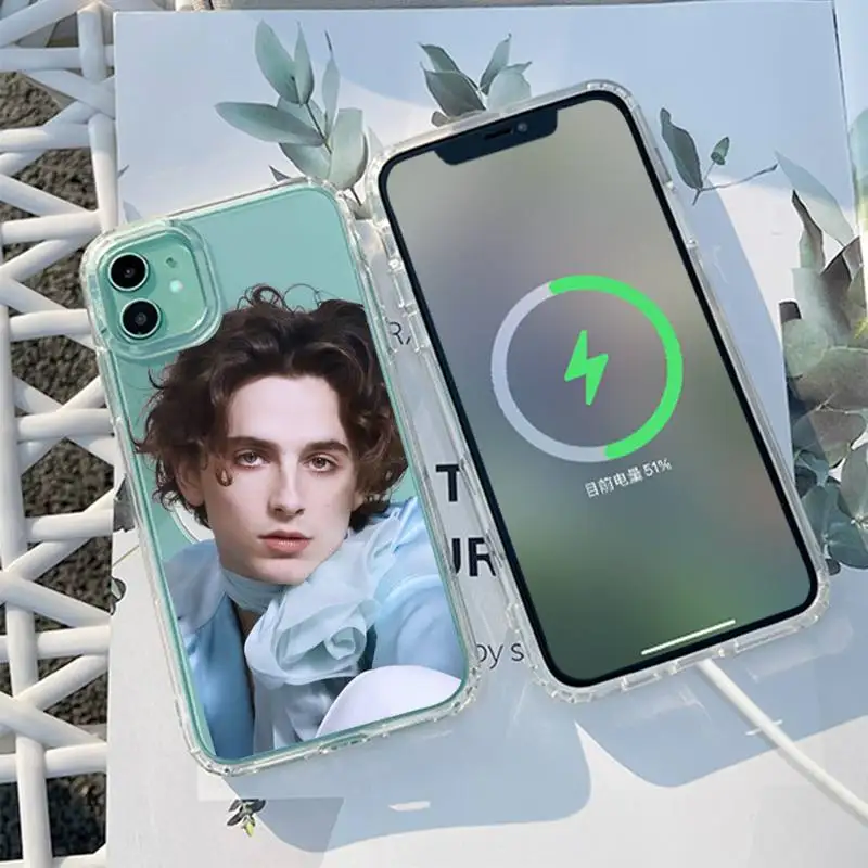 

Timothée Chalamet famous actor Phone Case Transparent Magsafe Magnetic Magnet For iPhone 13 12 11 Pro Max Mini