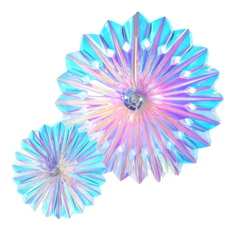 

Радужные подвесные украшения, круглая фольга, декоративные складные веера, радужные блестящие украшения для вечеринки, для свадебной вечер...