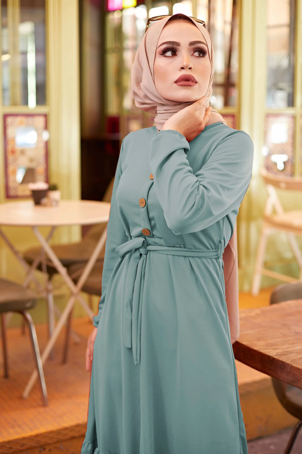 Новое Модное Длинное мусульманское платье с поясом и рюшами, женский роскошный стильный элегантный высококачественный кафтан, Дубай, Турци...
