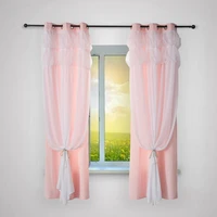 window curtain decorative double layer design bedroom dorm blackout sheer curtain household supplies