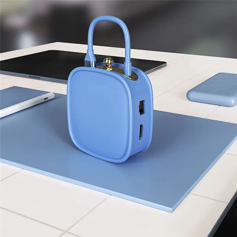 Фото (A65I) USB 3.0 C-хаб-адаптер 10-в-1, Type-C с поддержкой 4K HDMI, RJ45 Lan Ethernet, многопортовый USB-хаб для передачи данных, 100W PD-хаб-сплиттер (A) №2