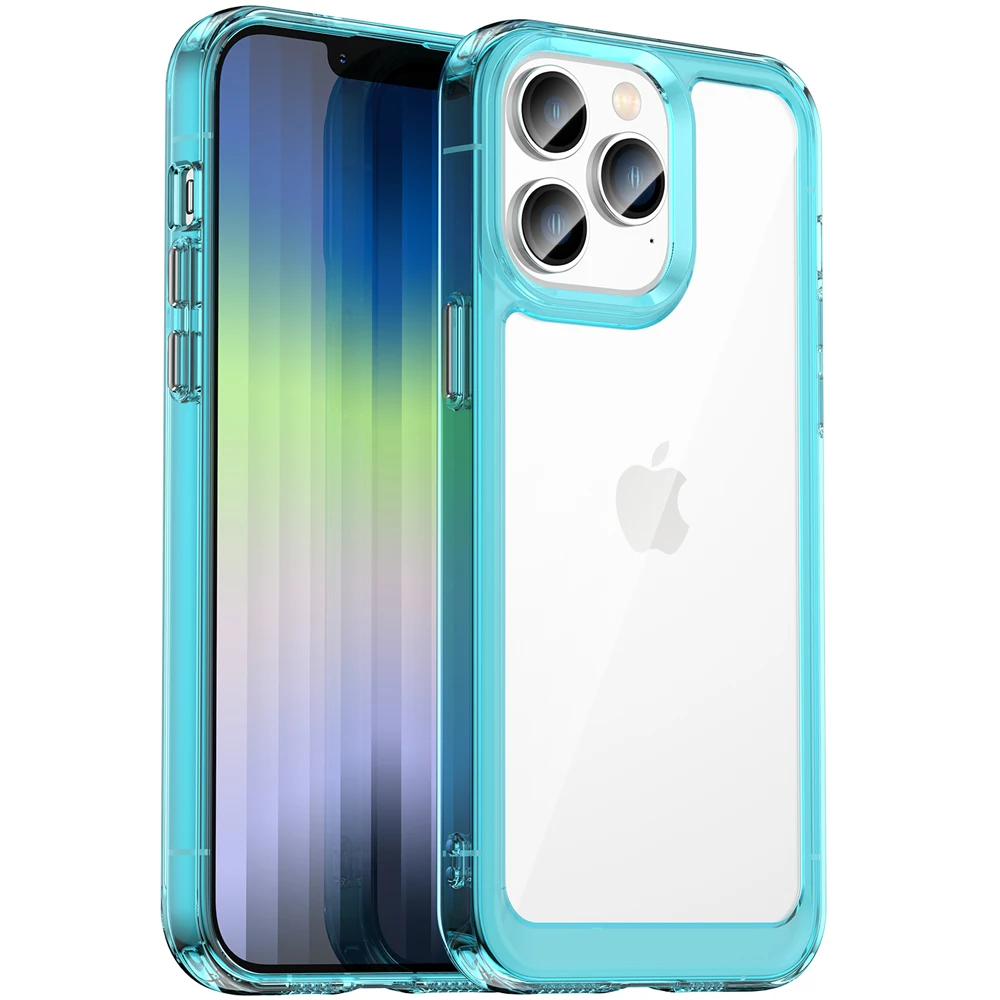 

Clear Hard PC Back Case For Apple iPhone 14 Pro Max Camera Lens Protective Soft TPU Bumper Transparent Cover For iPhone 14 Pro