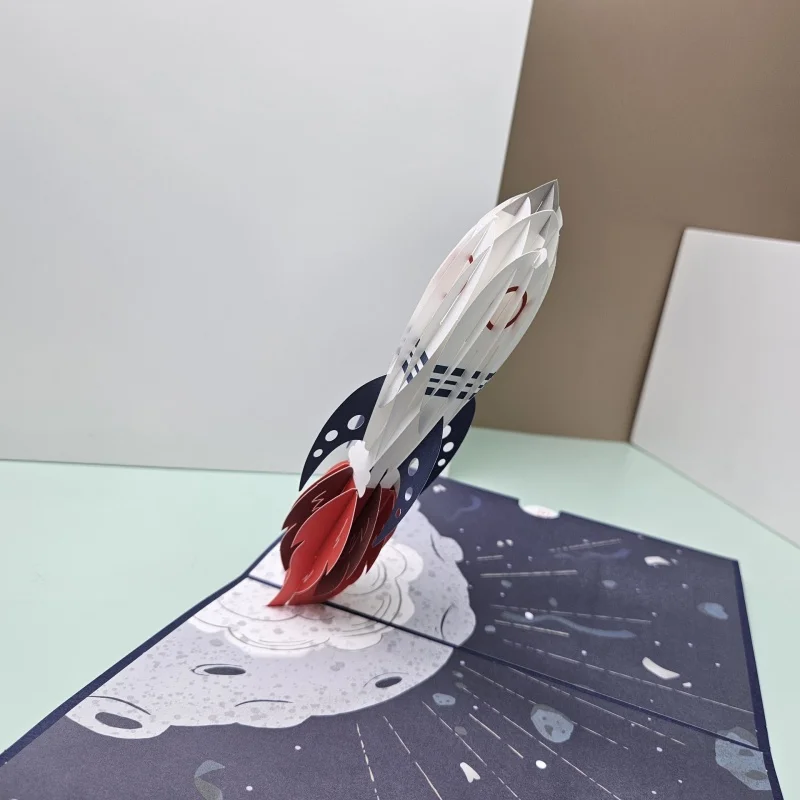 3D поздравительная открытка с космическим астронавтом, астронавт, планета, звезда, ракета, бумажные карты на день рождения для поздравлений, детский день, день отца (art.: 3920cceff6054) - 3920cceff6054