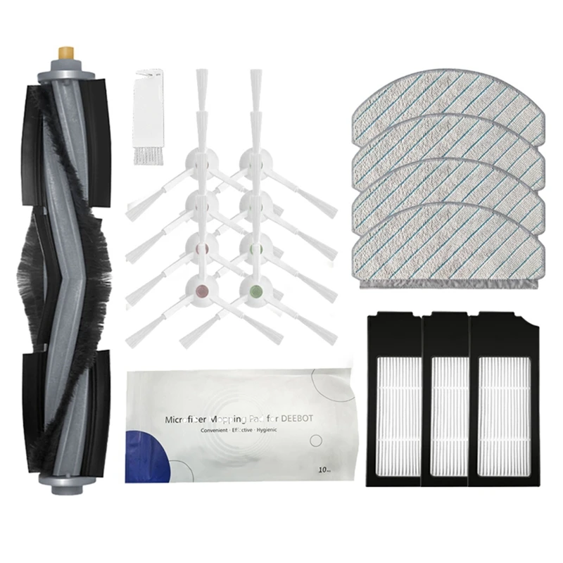 

Main Brush, Side Brush Filter And Mop Cloth Kits Accessories Replacement For Ecovacs Deebot T10 Robot Vacuum Cleaner