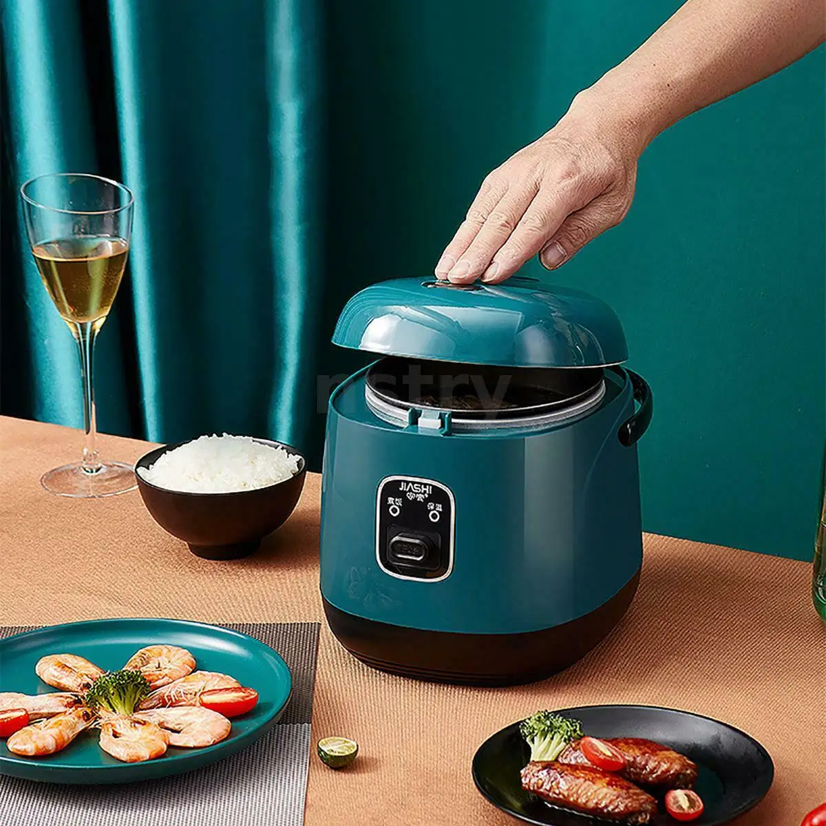 

1.2L Electric Rice Cooker Portable Mini Rice Cook 1-2Person W/Steamin
