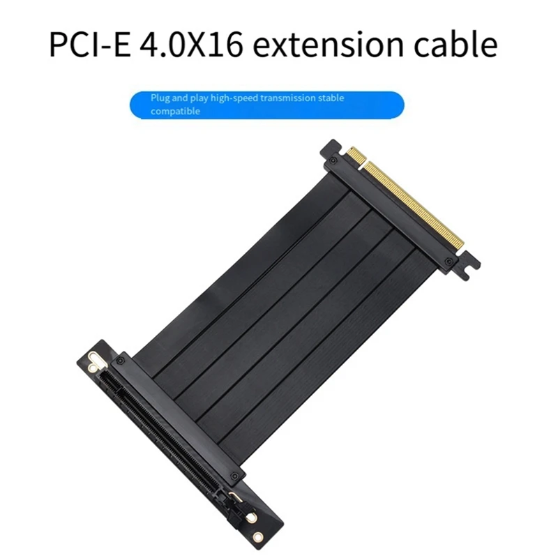 

200Mm 90° Pcie Connector Extension Cable X16 90° Black Extension Cable Compatible With Pcie 3.0 Systems