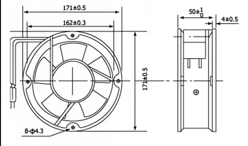 Новый охлаждающий вентилятор Bi nic 17 см G17050HA3BL-D AC380V 0 11A 34 Вт с двумя шариками