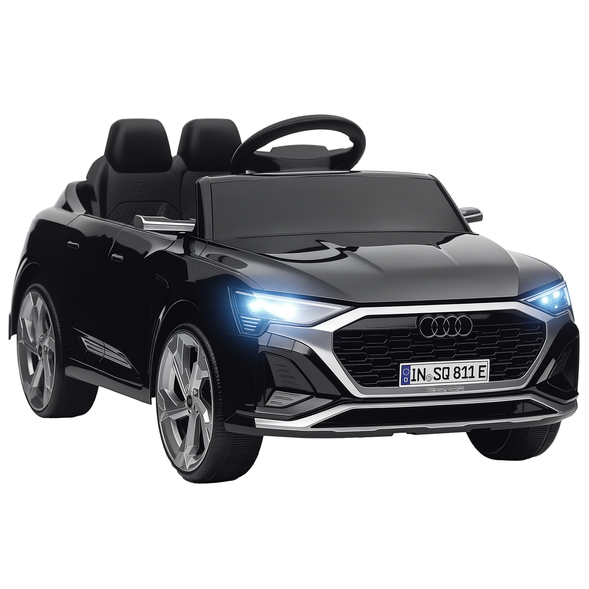 Aiyaplay coche eléctrico infantil Audi Q8 E‑tron, control remoto, luces y música