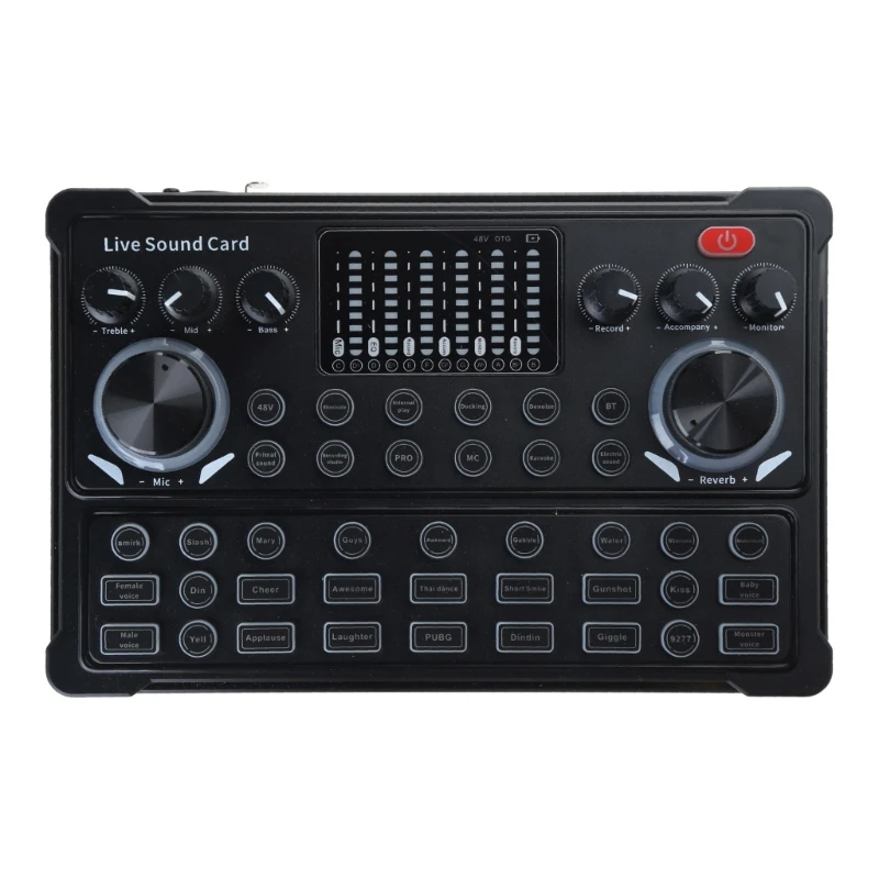 

Voice Changer Sound Card Sound Mixer 48V for Live Broadcast Streaming Slinging