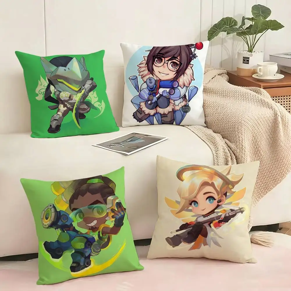 Фото Наволочка Pop Game Overwatch-Q Square с двусторонним принтом, наволочка для спальни, прикроватная подушка, чехол для диванной подушки, подарок №1